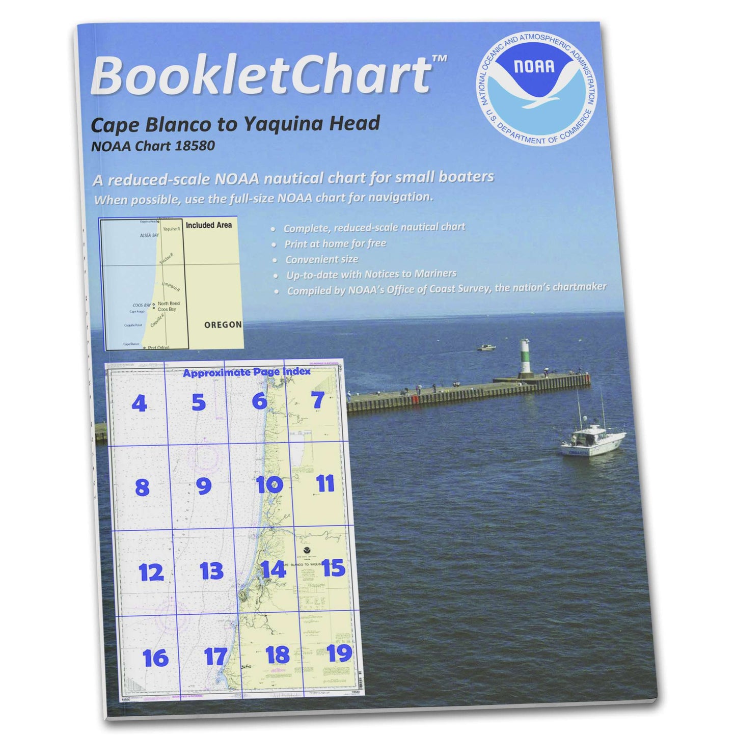 Paradise Clay CB18580 HISTORICAL NOAA Booklet Chart Cape Blanco to Yaquina Head