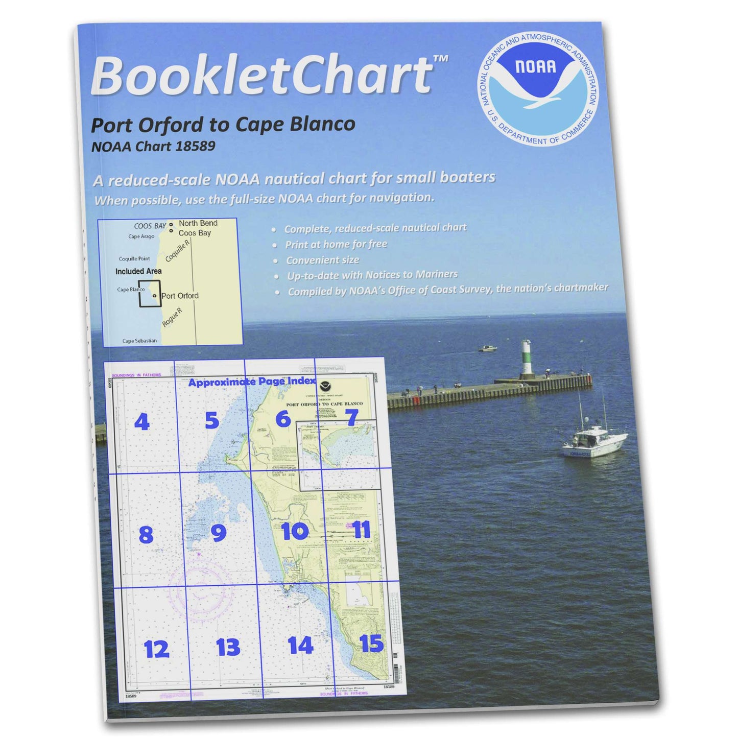 Paradise Clay CB18589 HISTORICAL NOAA Booklet Chart Port Orford to Cape Blanco;Port Orford