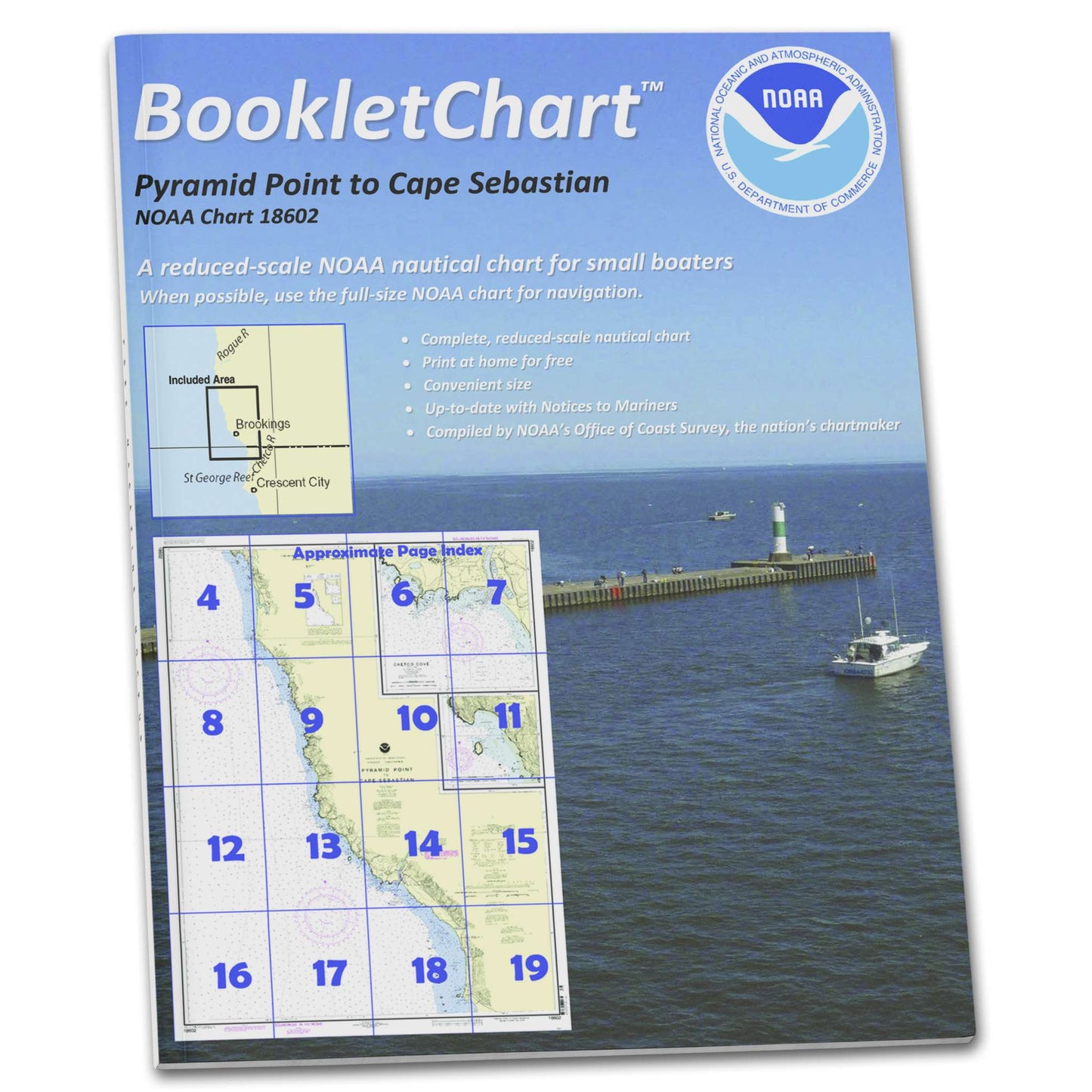 Paradise Clay CB18602 HISTORICAL NOAA Booklet Chart Pyramid Point to Cape Sebastian;Chetco Cove;Hunters Cove
