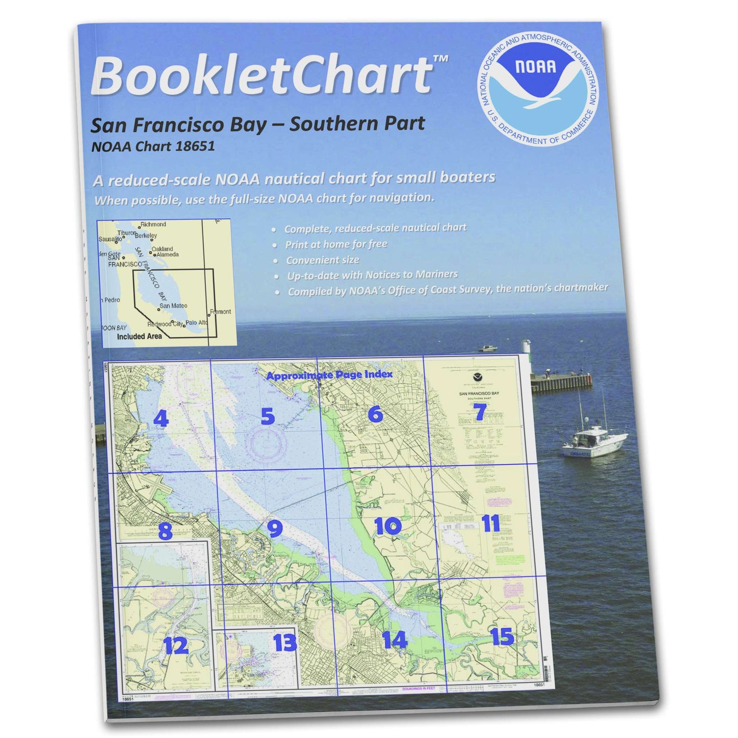 Paradise Clay CB18651 NOAA Booklet Chart San Francisco Bay-Southern Part;Redwood Creek;Oyster Point
