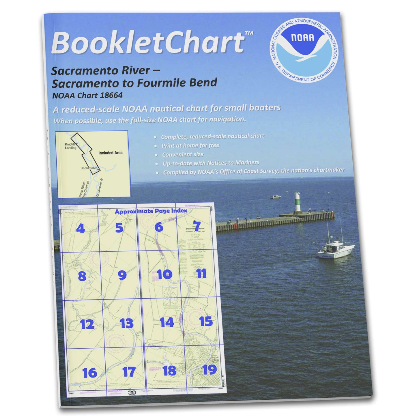 Paradise Clay CB18664 HISTORICAL NOAA Booklet Chart Sacramento River Sacramento to Fourmile Bend