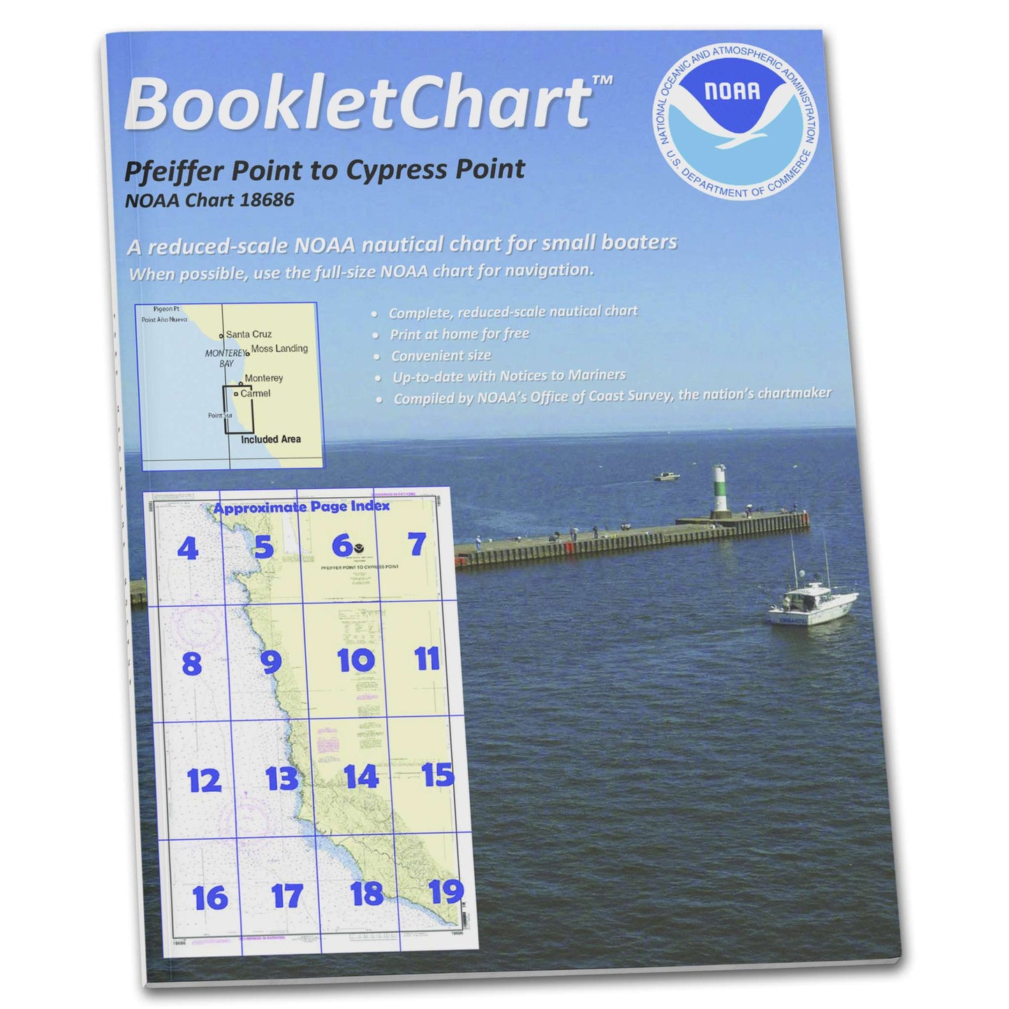 Paradise Clay CB18686 HISTORICAL NOAA Booklet Chart Pfeiffer Point to Cypress Point