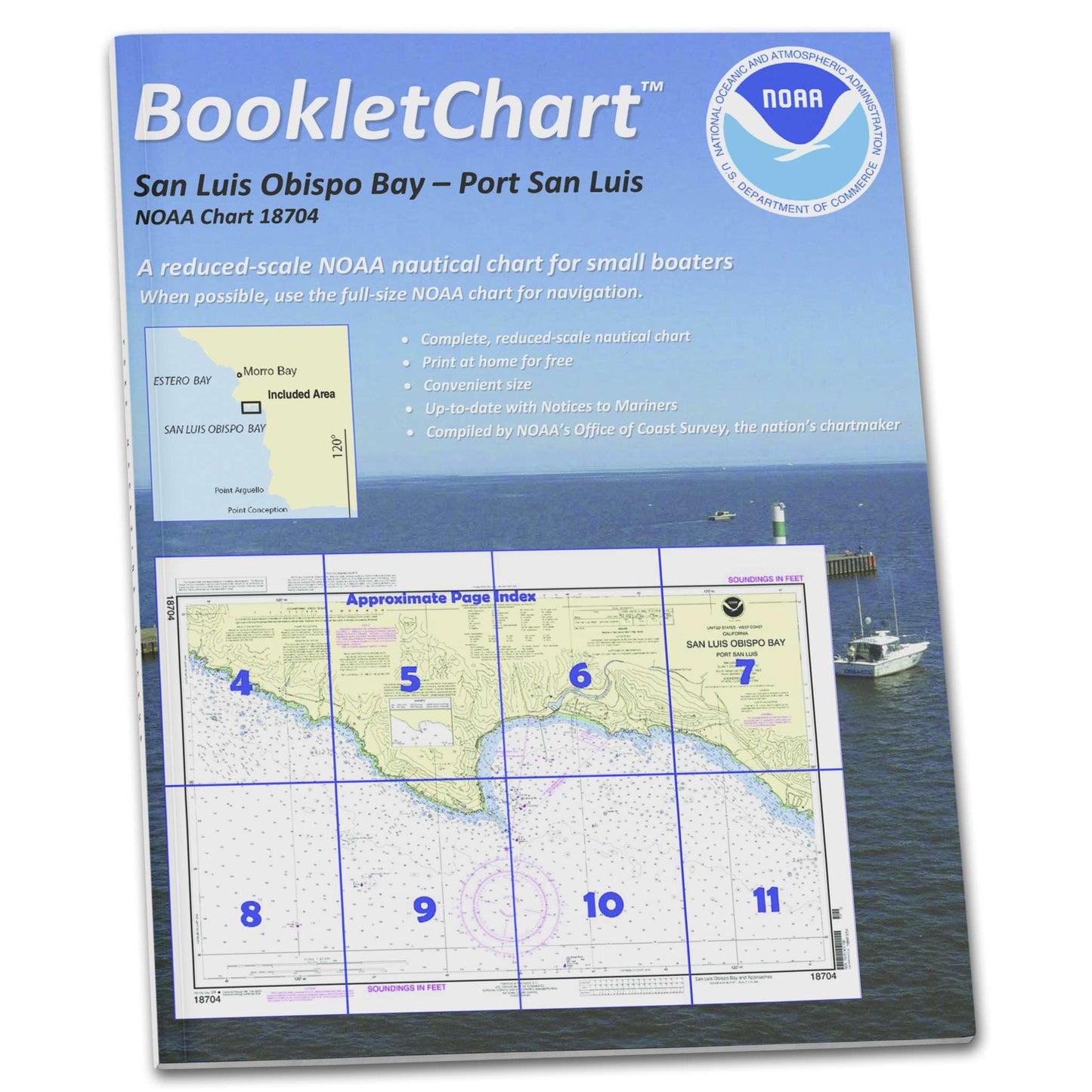 Paradise Clay CB18704 HISTORICAL NOAA Booklet Chart San Luis Obispo Bay: Port San Luis