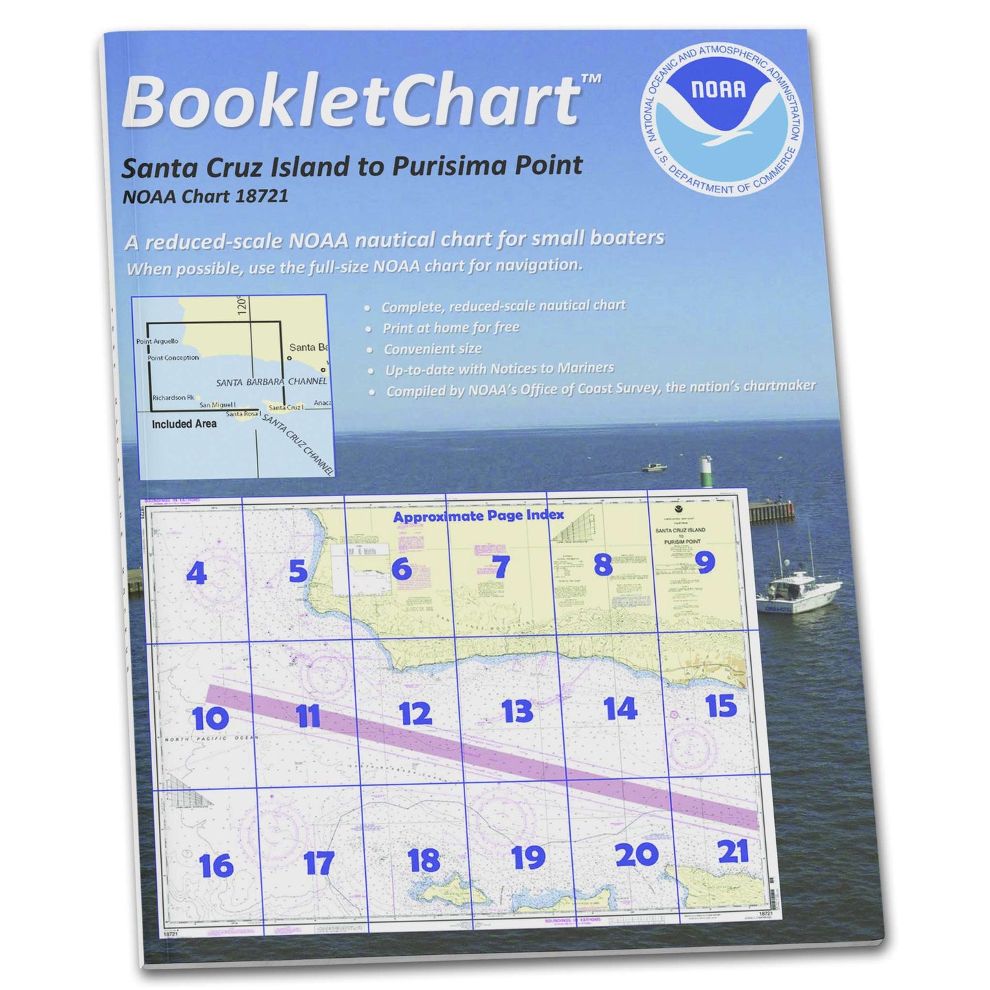 Paradise Clay CB18721 NOAA Booklet Chart Santa Cruz Island to Purisima Point