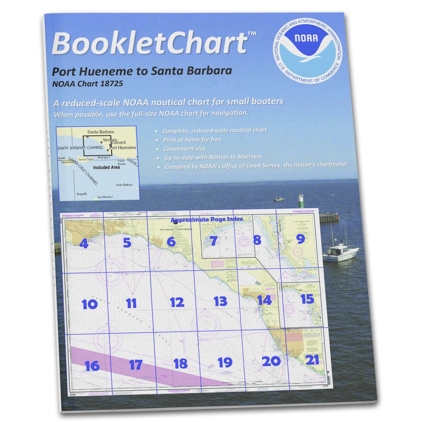 Paradise Clay CB18725 HISTORICAL NOAA Booklet Chart Port Hueneme to Santa Barbara;Santa Barbara;Channel Islands Harbor and.