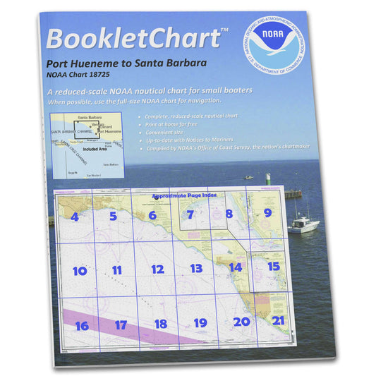 Paradise Clay CB18725 HISTORICAL NOAA Booklet Chart Port Hueneme to Santa Barbara;Santa Barbara;Channel Islands Harbor and.