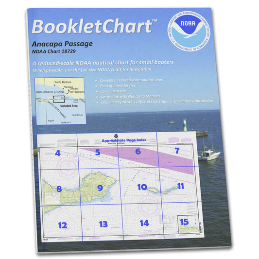Paradise Clay CB18729 HISTORICAL NOAA Booklet Chart Anacapa Passage;Prisoners Harbor, Handy 8.5" x 11" Size. Paper Chart Book Designed for use Aboard Small Craft