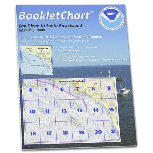 Paradise Clay CB18740 HISTORICAL NOAA Booklet Chart San Diego to Santa Rosa Island, Handy 8.5" x 11" Size. Paper Chart Book Designed for use Aboard Small Craft
