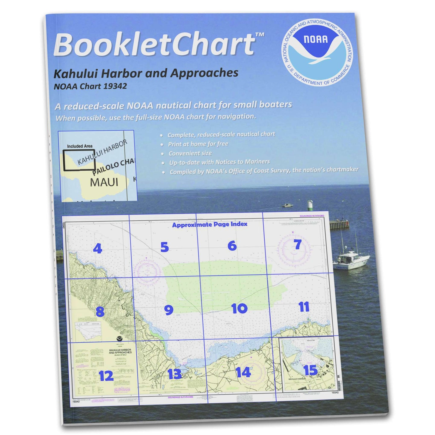 Paradise Clay CB19342 HISTORICAL NOAA Booklet Chart Kahului Harbor and approaches;Kahului Harbor
