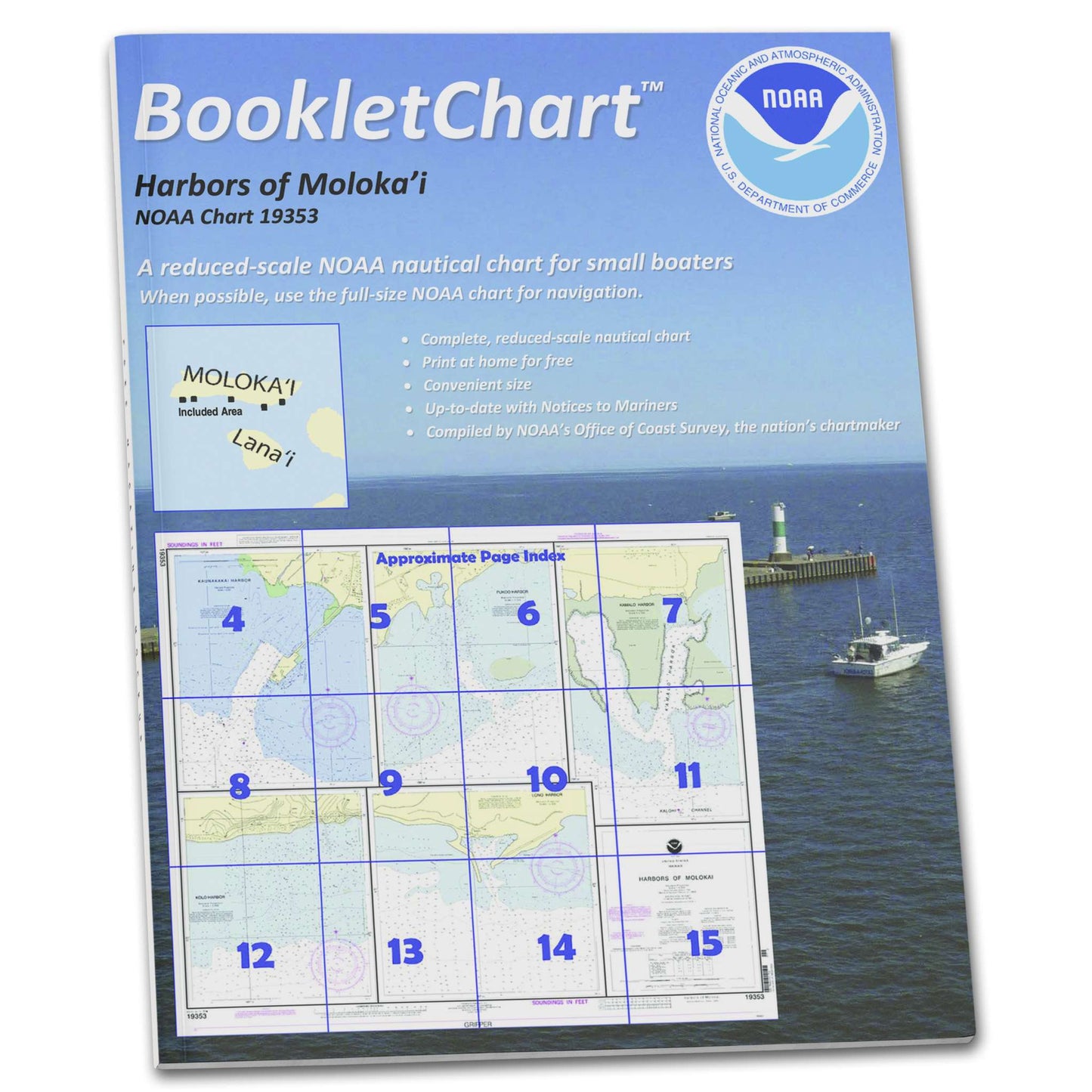 Paradise Clay CB19353 HISTORICAL NOAA Booklet Chart Harbors of Moloka'i Kaunakakai Harbor;Pükoo Harbor;Kamalö Harbor.