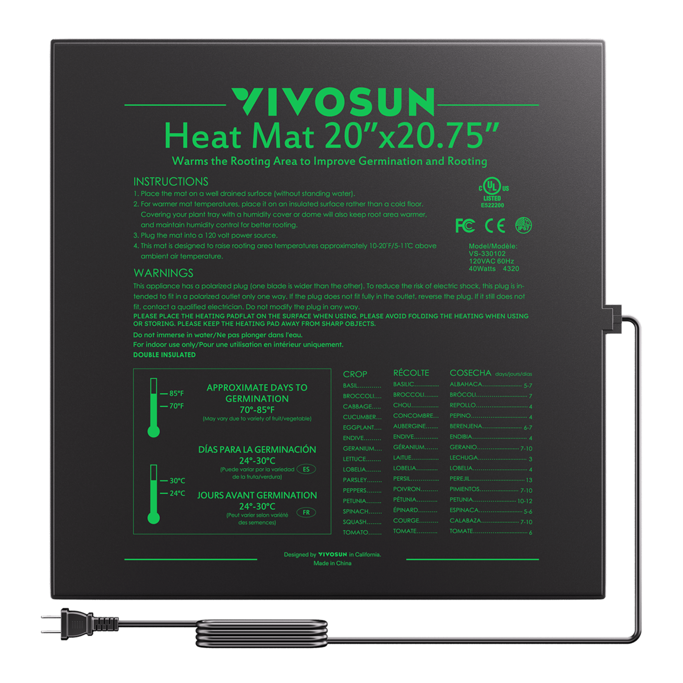 Vivosun Seedling Heat Mat 20' x 20.75'