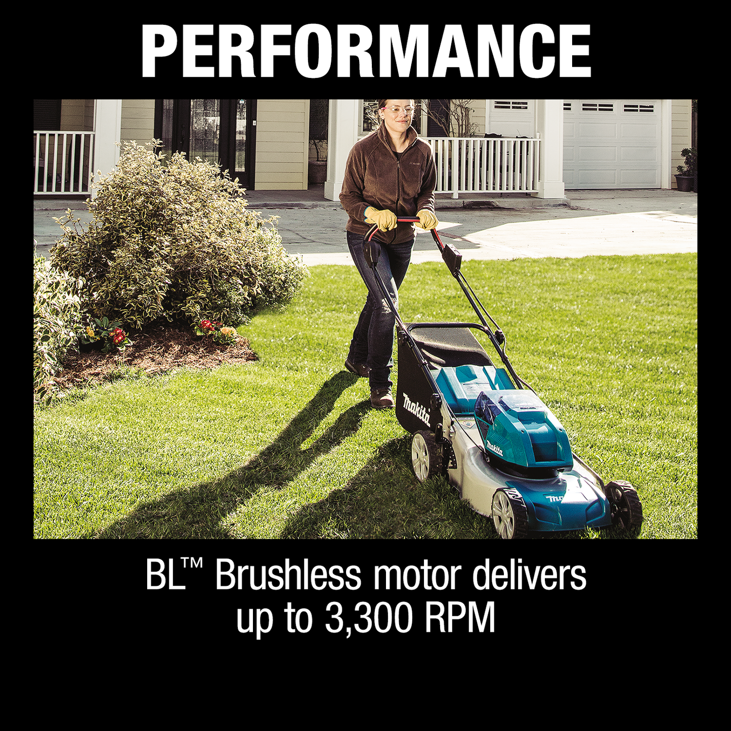 Makita XML03CM1 36V (18V X2) LXT® Brushless 18" Lawn Mower Kit with 4 Batteries (4.0Ah)