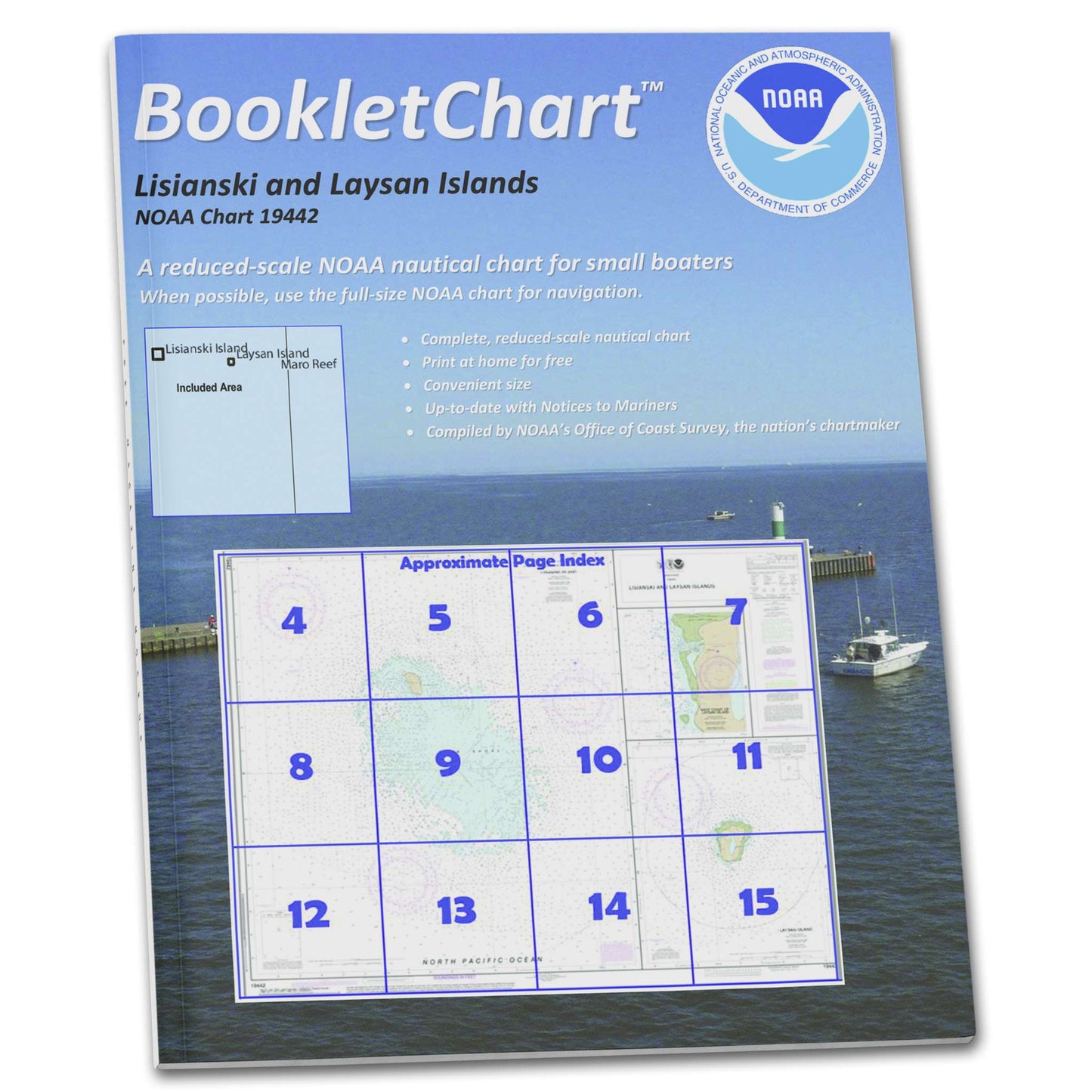 Paradise Clay CB19442 HISTORICAL NOAA Booklet Chart Lisianski and Laysan Island;West Coast of Laysan Island