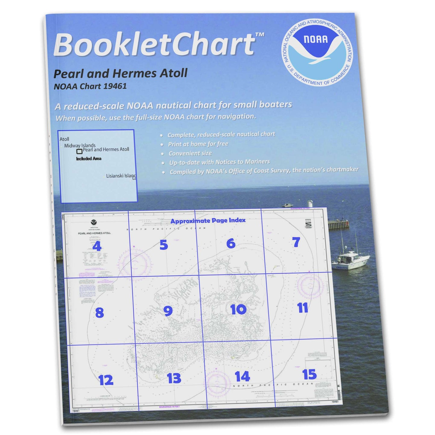 Paradise Clay CB19461 HISTORICAL NOAA Booklet Chart Pearl and Hermes Atoll