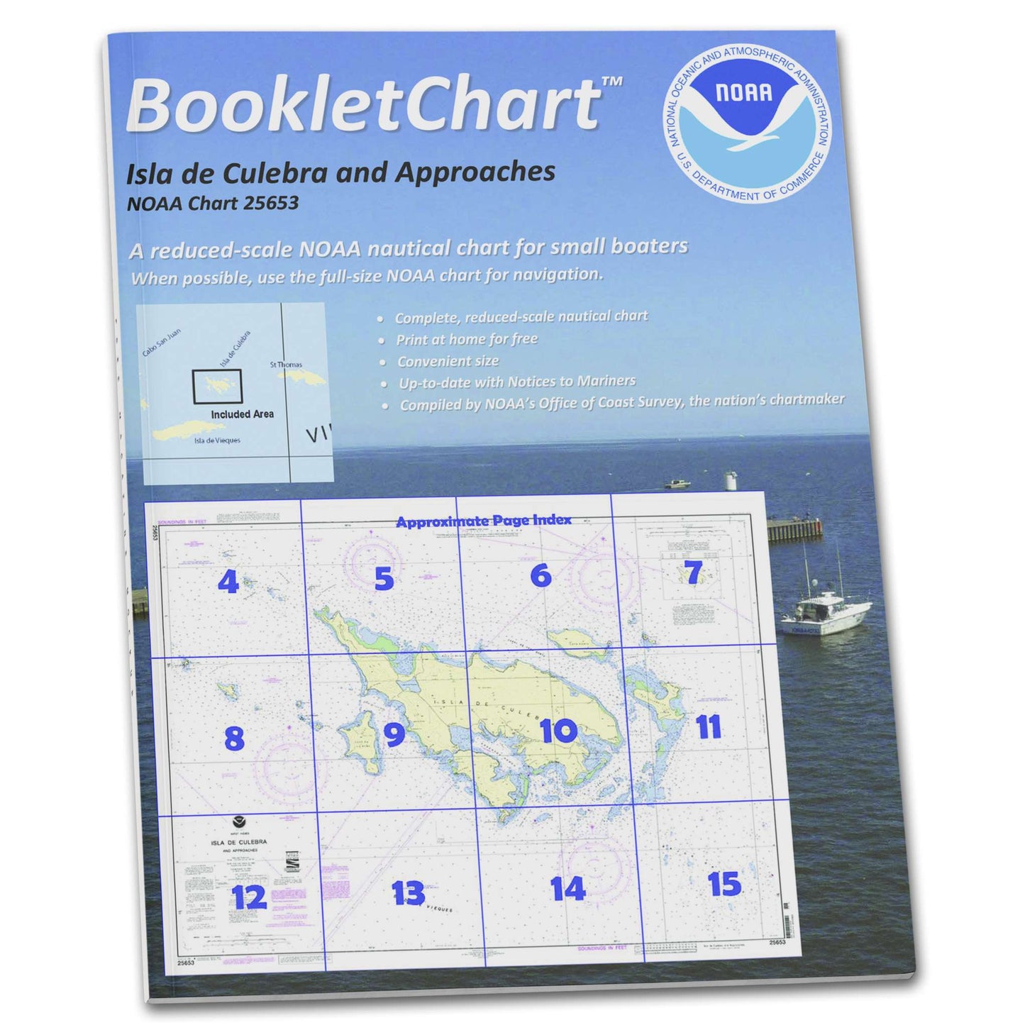 Paradise Clay CB25653 HISTORICAL NOAA Booklet Chart Isla de Culebra and Approaches