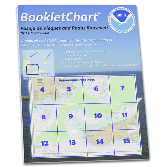 Paradise Clay CB25664 HISTORICAL NOAA Booklet Chart Pasaje de Vieques and Radas Roosevelt