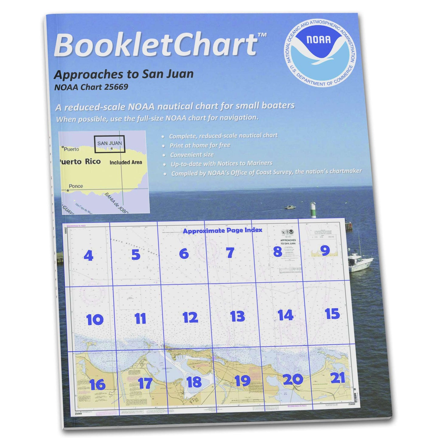 Paradise Clay CB25669 HISTORICAL NOAA Booklet Chart Approaches to San Juan Harbor
