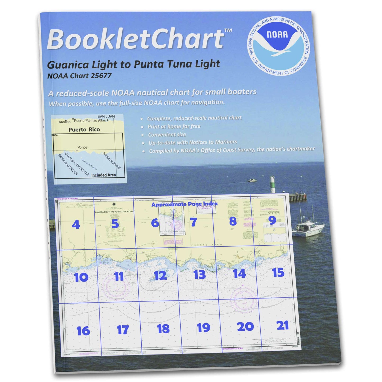 Paradise Clay CB25677 HISTORICAL NOAA Booklet Chart South Coast of Puerto Rico Guanica Light to Punta Tuna Light;Las Marea.