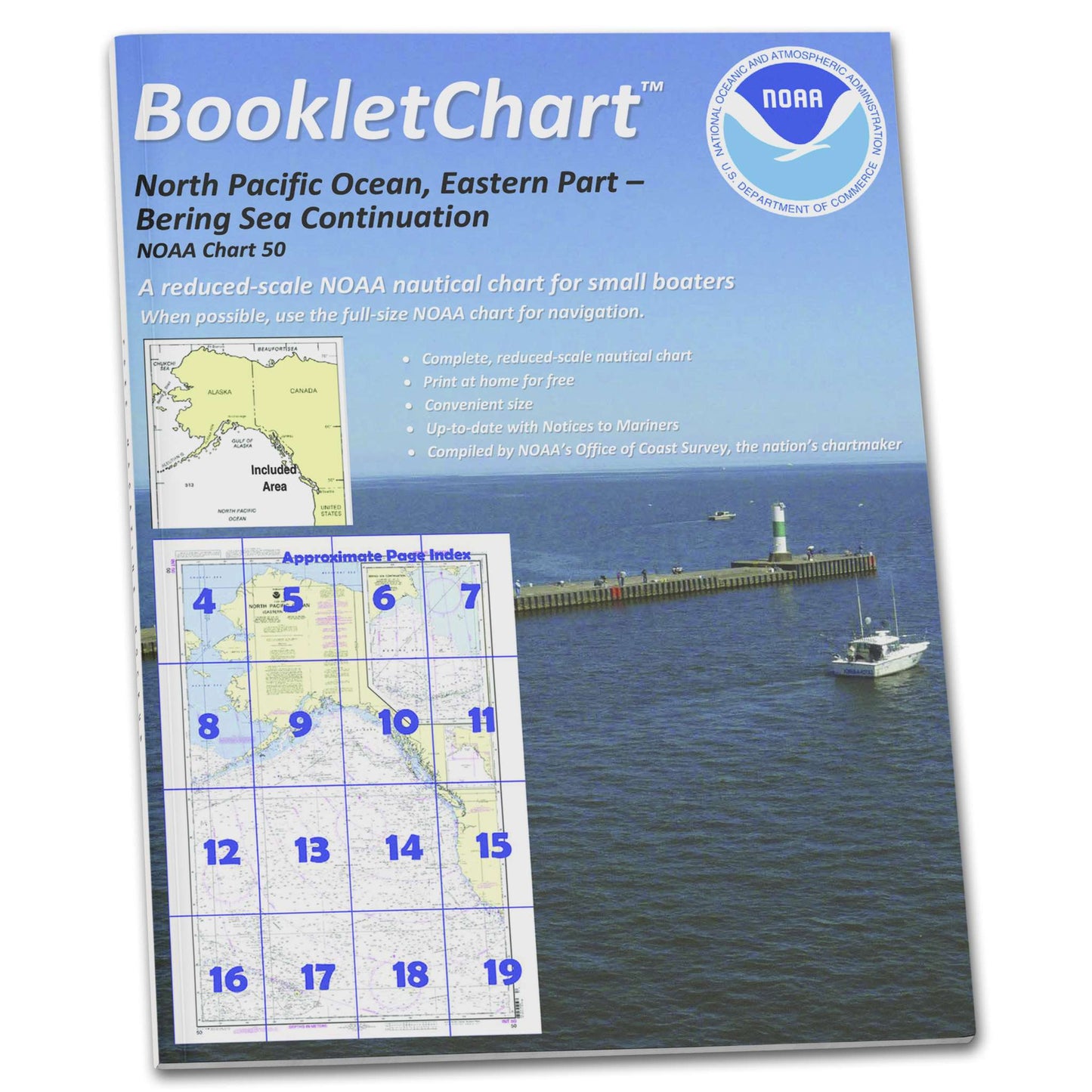 Paradise Clay CB50 NOAA Booklet Chart North Pacific Ocean (Eastern Part) Bering Sea Continuation