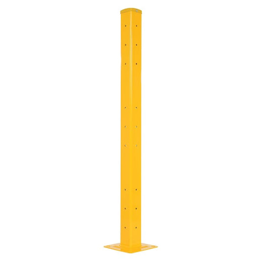 Vestil GR-F3R-BO-TP60-YL Steel Rigid Tube Post Bolt On Style 53.875 In. For 3 Ribbed Bolt On Style Guard Rails Yellow