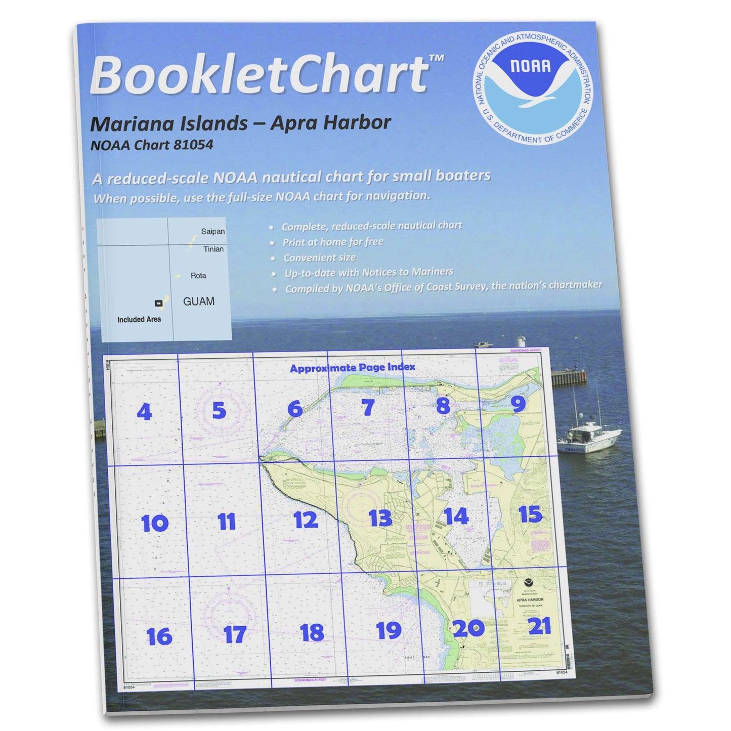 Paradise Clay CB81054 NOAA Booklet Chart Mariana Islands Apra Harbor: Guam