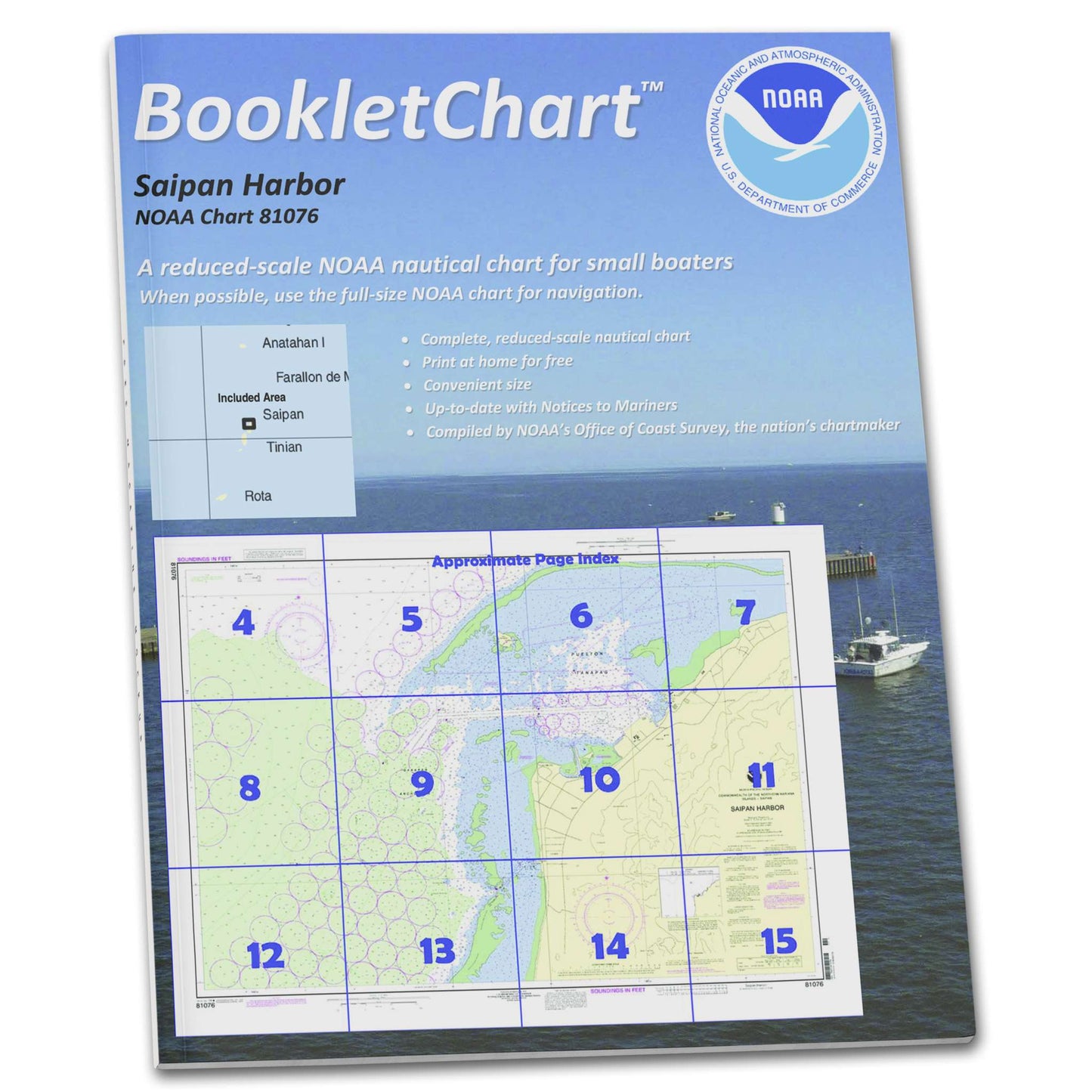 Paradise Clay CB81076 NOAA Booklet Chart Commonwealth of The Northern Mariana Islands Saipan Harbor