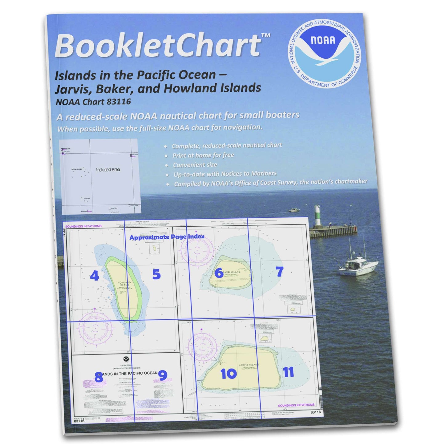 Paradise Clay CB83116 HISTORICAL NOAA Booklet Chart Islands in The Pacific Ocean-Jarvis: Bake and Howland Islands