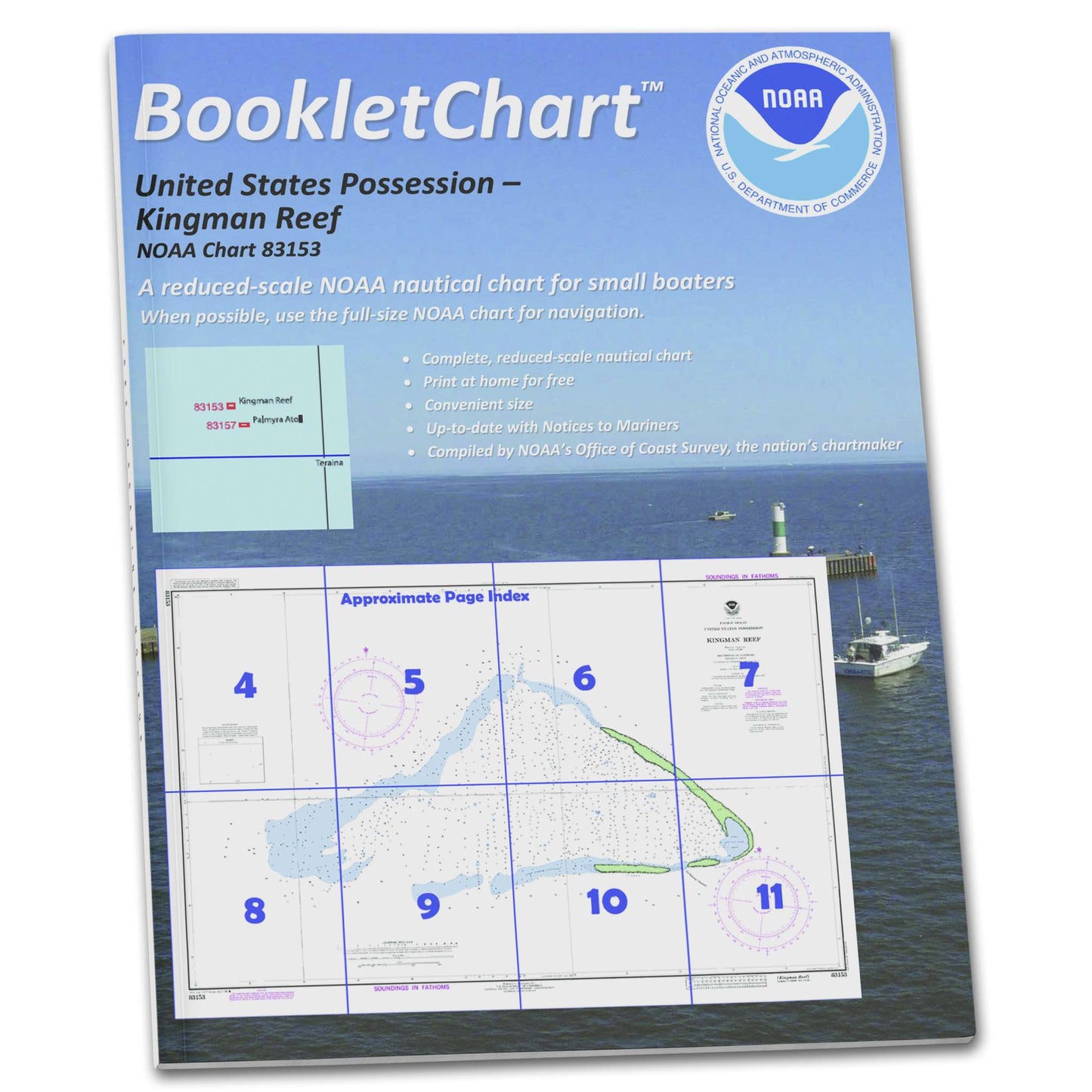 Paradise Clay CB83153 HISTORICAL NOAA Booklet Chart United States Possesion Kingman Reef