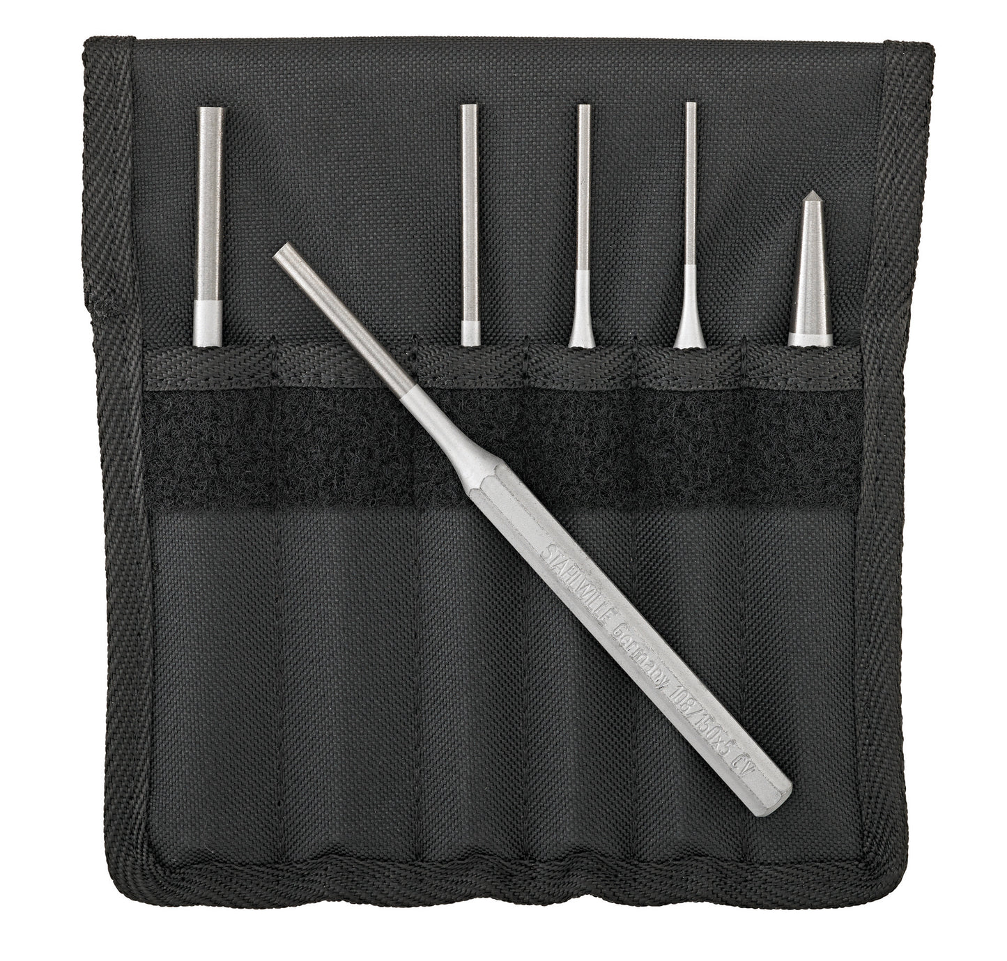 Stahlwille 96700710 105-108/6T SATZ SPLINTTREIBER, KOERNER IN TEXTILTASCHE 6TLG. Pin Punch And Center Punch Set