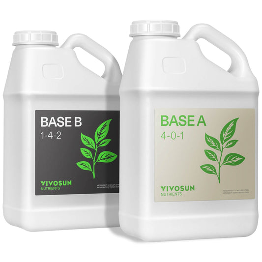 Vivosun Nutrients Base A & B Bundle, Liquid Fertilizer Supports Vegetative and Flowering Stage, 1 Gallon Each