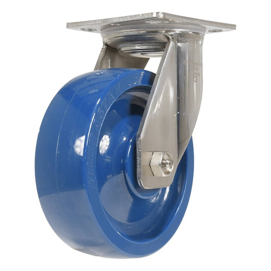 Vestil CST-F-SS-6X2SP-S Solid Polyurethane Swivel Caster 6 In. Diameter x 2 In. Width 1200 Lb. Capacity Dark Blue
