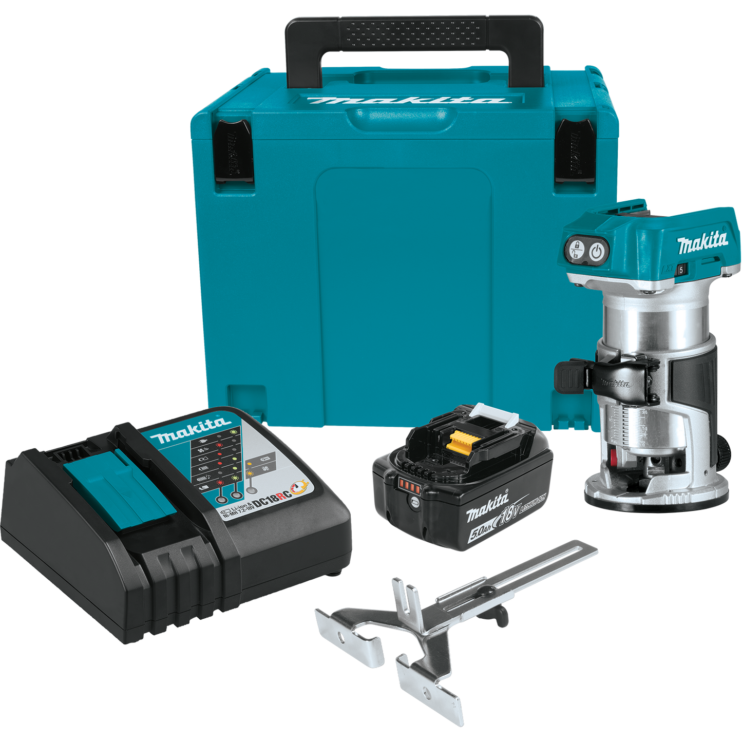 Makita XTR01T8J 18V LXT® Lithium‘Ion Brushless Cordless Compact Router Starter Kit (5.0Ah)