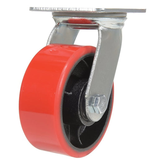 Vestil CST-VE-5X2PU-S Polyurethane Swivel Caster 5 In. Diameter x 2 In. Width 990 Lb. Capacity Red/Black