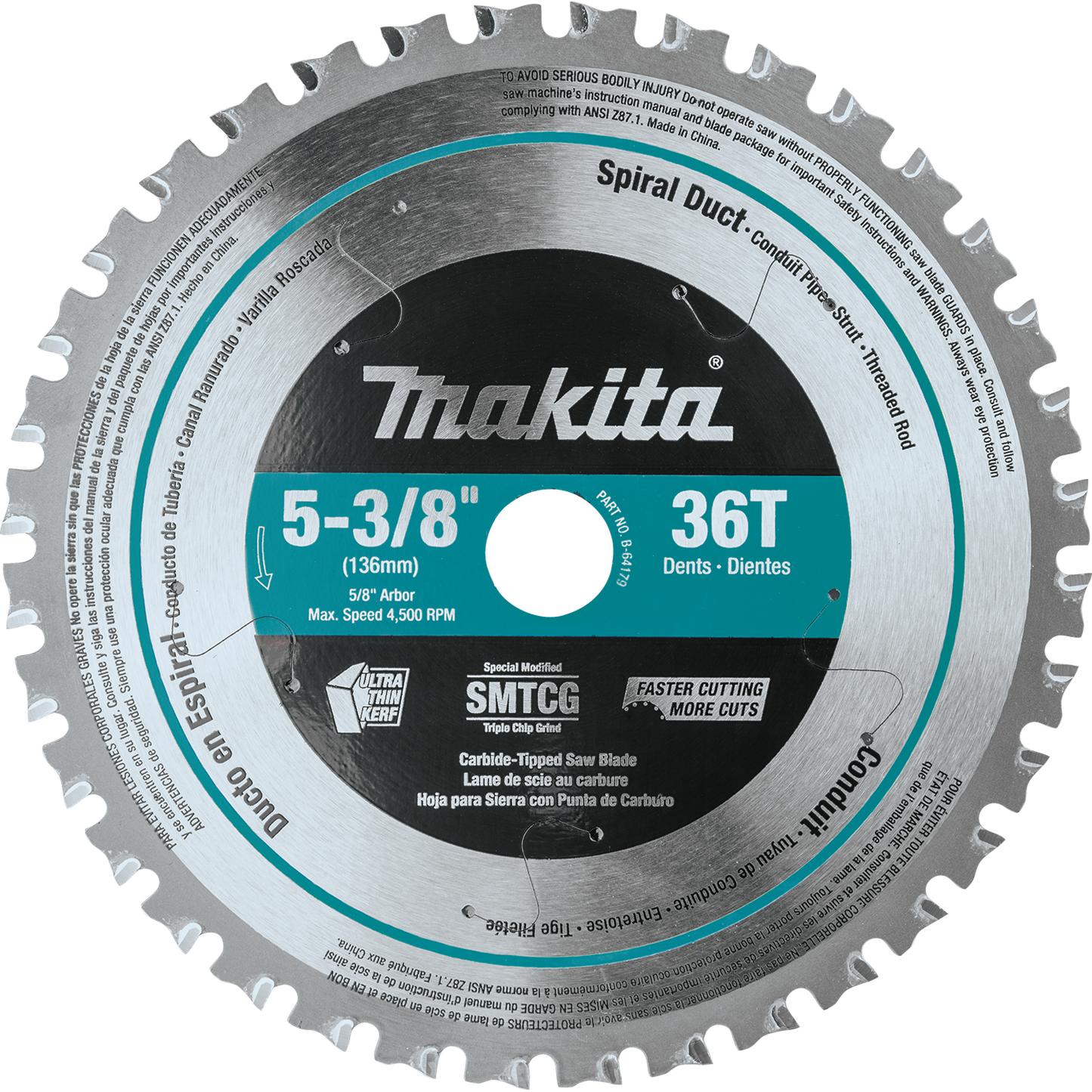 Makita B-64179 5‘3/8" 36T Carbide‘Tipped Saw Blade, Metal