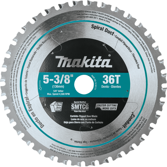 Makita B-64179 5‘3/8" 36T Carbide‘Tipped Saw Blade, Metal