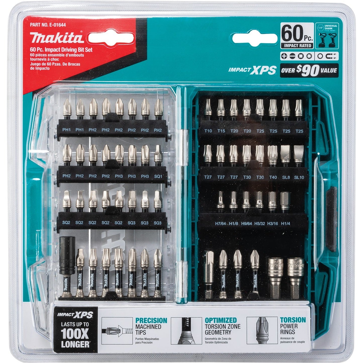 Makita E-01644 Impact XPS® 60 Pc. Impact Bit Set