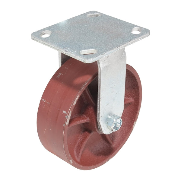 Vestil CST-VE-6X2DS-R Cast Iron/Steel Rigid Caster 6 In. Diameter x 2 In. Width 2000 Lb. Capacity Maroon
