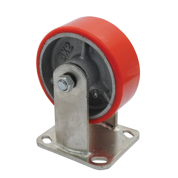 Vestil CST-PU-5X2-R Polyurethane Rigid Caster 5 In. Diameter x 2 In. Width 661 Lb. Capacity Red