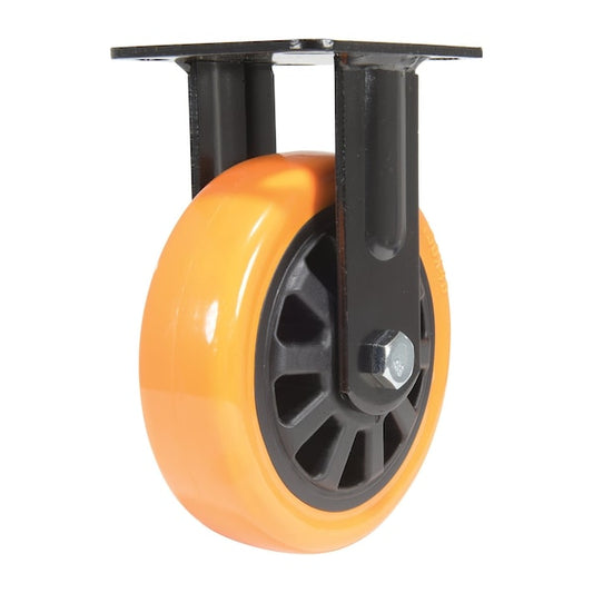 Vestil CST-BN-6X2PUP-R Polyurethane Rigid Caster 6 In. Diameter x 2 In. Width 836 Lb. Capacity Orange/Black