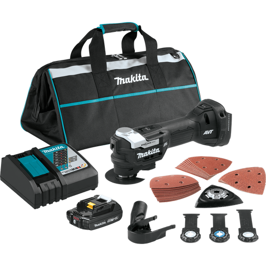 Makita XMT04R1B 18V LXT® Lithium‘Ion Sub‘Compact Brushless Cordless StarlockMax® Oscillating Multi‘Tool Kit (2.0Ah)