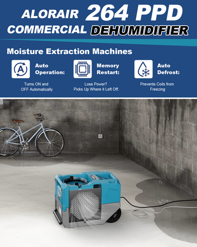 AlorAir Storm LGR 1250 264 PPD Industrial Commercial Dehumidifier with Pump - Green