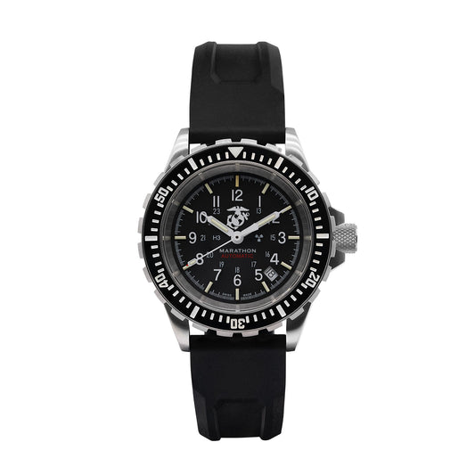 Marathon WW194006SS-0230 Large Diver's Automatic (GSAR) - 41mm - USMC with 3 pieces Black Rubber Strap