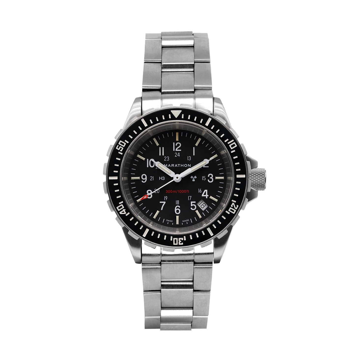 Marathon WW194007SS-0112 Large Diver's Quartz (TSAR) - 41mm with Stainless Steel MA bracelet