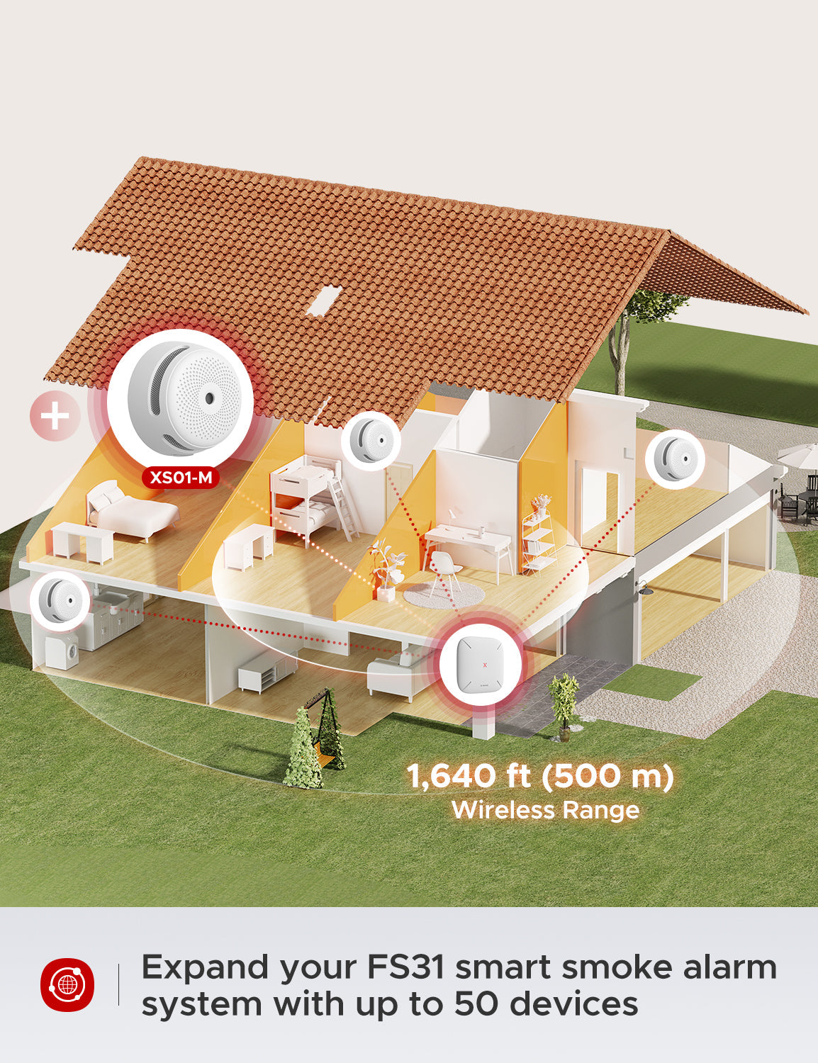X-Sense XS01-M Interconnected Smart Smoke Alarm - 1*Alarm