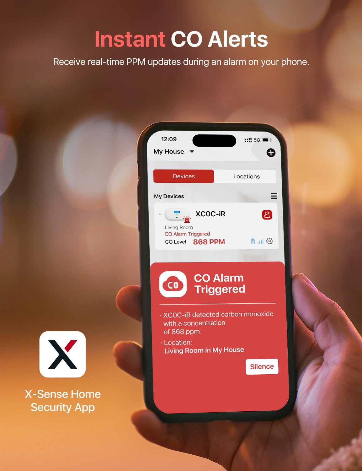 X-Sense XC0C-iR Smart Carbon Monoxide Alarm - 1-Pack