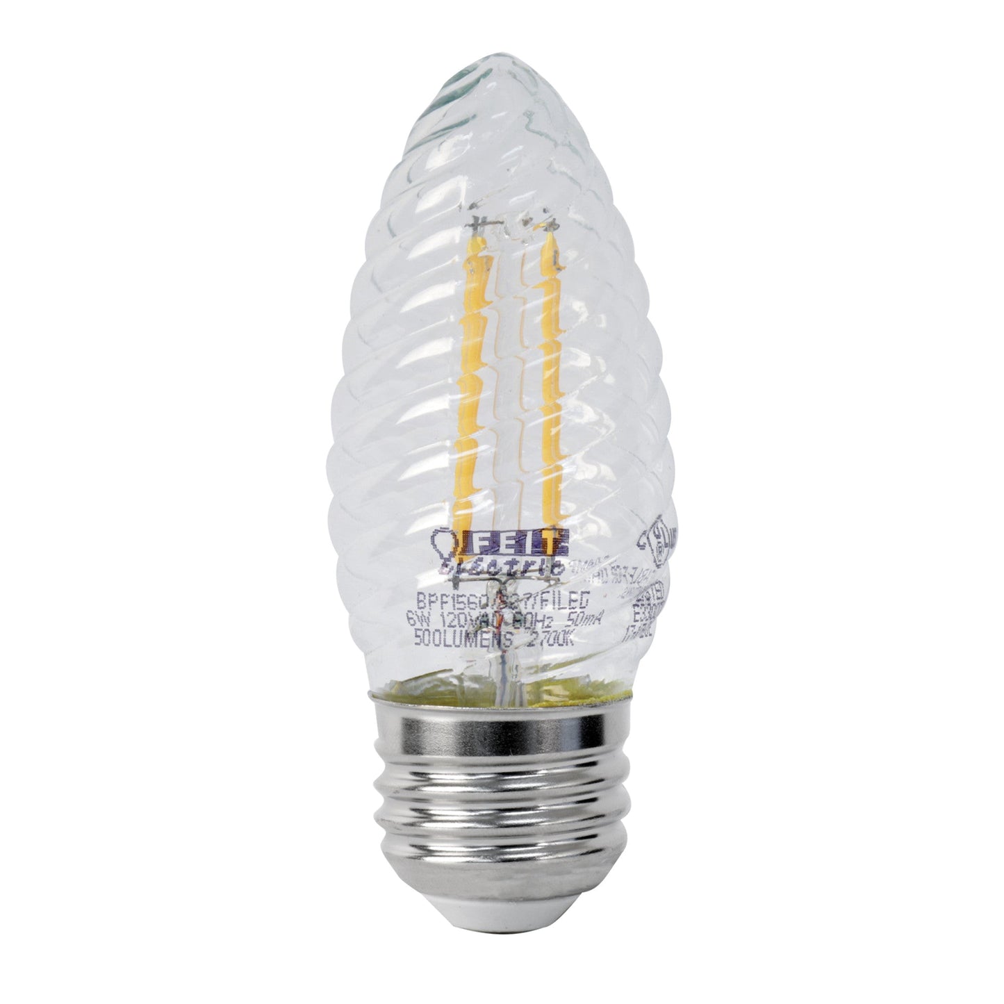 Feit Electric BPF1560/850/FILED 6W (60W Replacement) Daylight (5000K) Clear F15 Dimmable LED Post Lantern Bulb