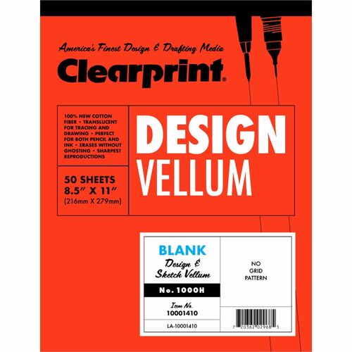 Clearprint CLE10001410 Clearprint Design Vellum Pad - Letter