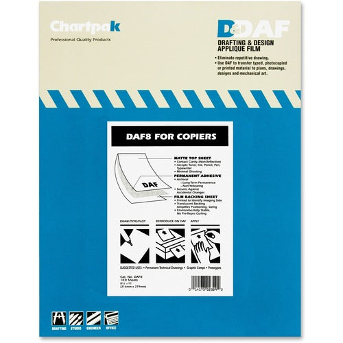 Chartpak CHADAF8 1.5 mil Applique Drafting Film