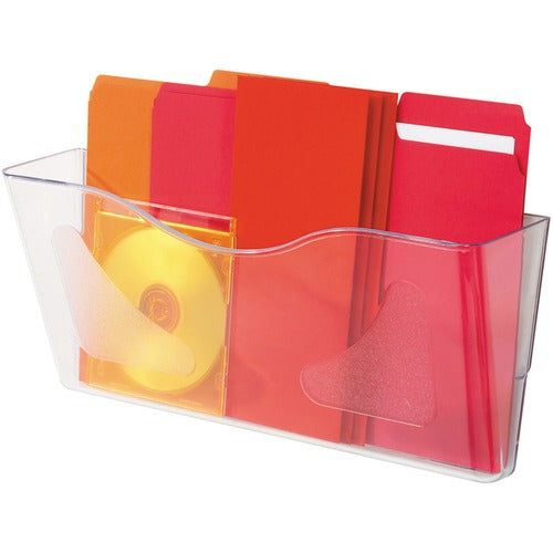 Deflecto DEF63101 Docupocket Landscape Wall Pocket - 1 Pocket(S) - 7" Height X 15" Width X 4" Depth - Wall Mountable - Clear - Plastic - 1Each