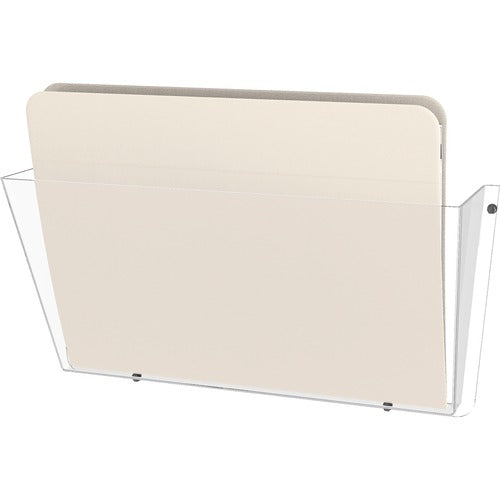 Deflecto DEF63201 Wall Pocket - 1 Pocket(S) - 1 Compartment(S) - 6.5" Height X 14.5" Width X 3" Depth - Wall Mountable - Clear - Plastic - 1Each